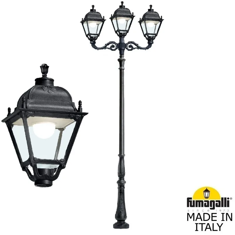 Парковый фонарь FUMAGALLI TABOR ADAM/SIMON 2L+1  U33.205.M21.AXH27 — уличный светильник Fumagalli