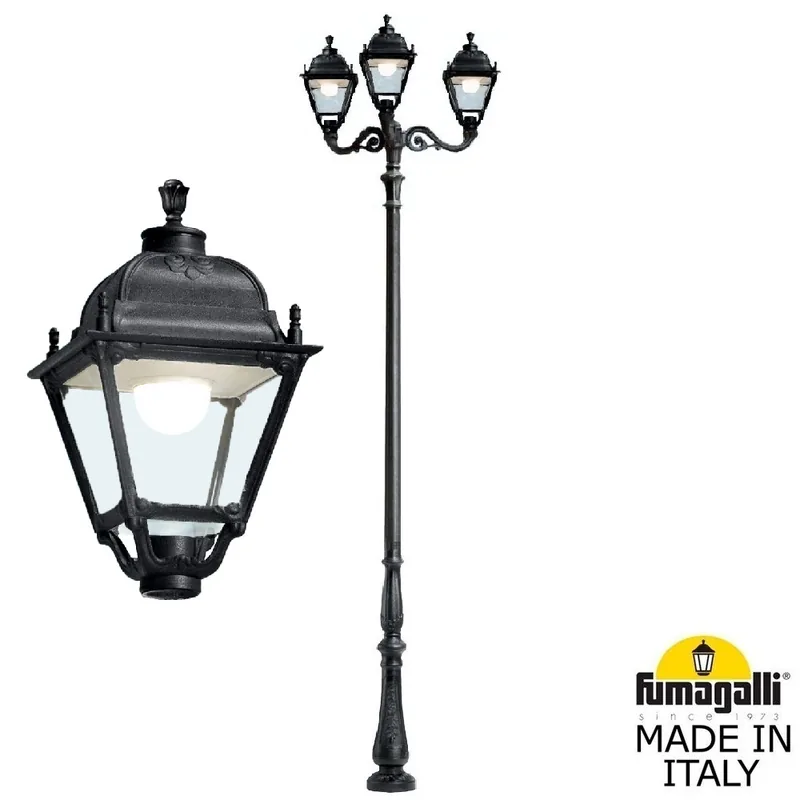 Парковый фонарь FUMAGALLI HOREB ADAM/SIMON 3L  U33.208.M30.AXH27 — уличный светильник Fumagalli