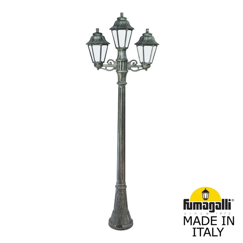 Садово-парковый фонарь FUMAGALLI ARTU BISSO/ANNA 2+1 E22.158.S21.BYE27 — уличный светильник Fumagalli