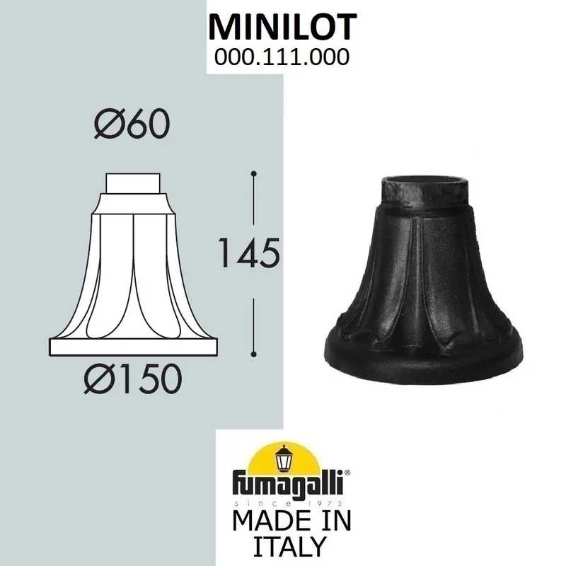 Парковый столб FUMAGALLI MINILOT 000.111.000.A0 — уличный светильник Fumagalli