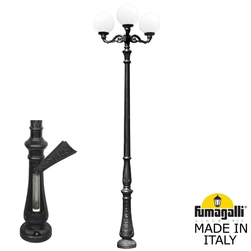 Парковый фонарь FUMAGALLI TABOR ADAM/GLOBE 300 3L  G30.205.M30.AYE27 — уличный светильник Fumagalli