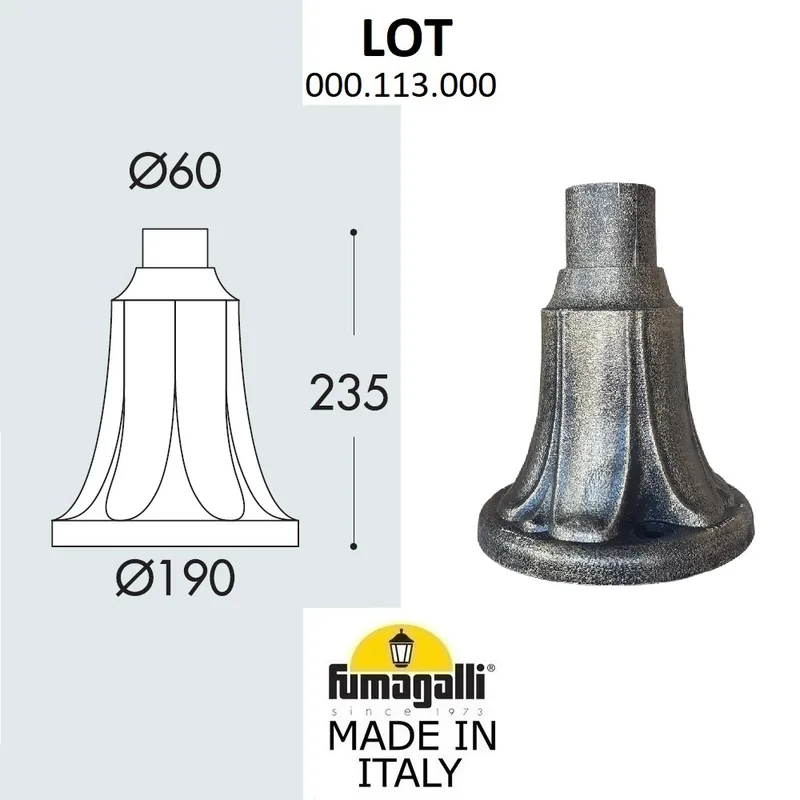 Парковый столб FUMAGALLI LOT 000.113.000.B0 — уличный светильник Fumagalli