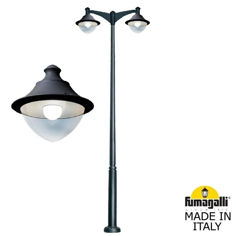 Парковый фонарь  FUMAGALLI EKTOR 4000/MIDIPILAR/VIVI 2L LED-HIP V50.372.A20.AXH27 — уличный светильник Fumagalli