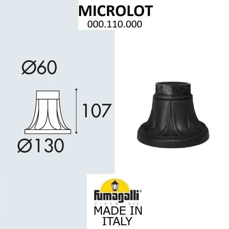 Парковый столб FUMAGALLI MIKROLOT 000.110.000.A0 — уличный светильник Fumagalli