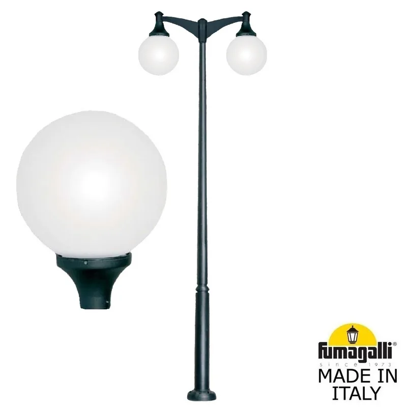 Парковый фонарь FUMAGALLI EKTOR 4000 MIDIPILAR/GLOBE 400 modern 2L G41.372.A20.AYE27DN — уличный светильник Fumagalli
