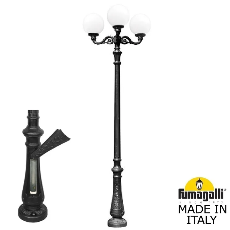 Парковый фонарь FUMAGALLI NEBO ADAM/GLOBE 300 3L  G30.202.M30.AYE27 — уличный светильник Fumagalli