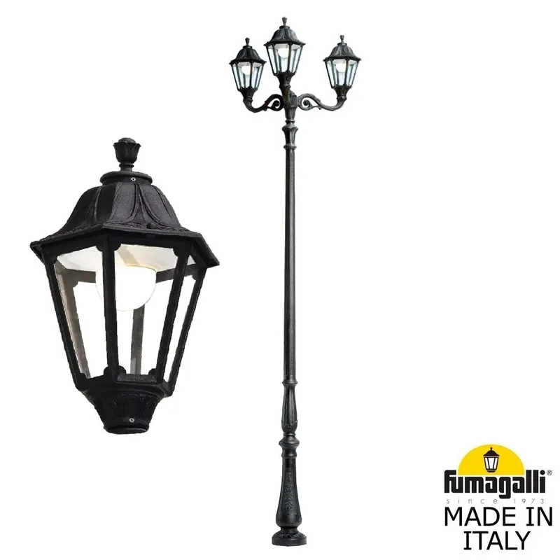 Парковый фонарь FUMAGALLI HOREB ADAM/NOEMI 3L  E35.208.M30.AXH27 — уличный светильник Fumagalli